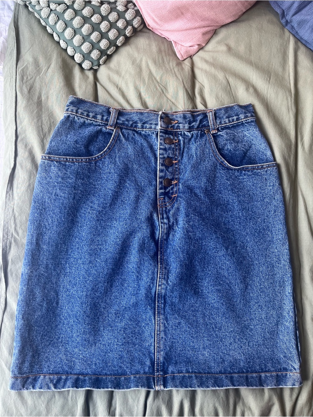 Vintage Lawman Premium Denim Button-Front Skirt